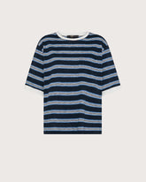 T-shirt mezza manica in jersey rigato - | Seventy Venezia