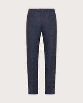Pantalone chino in lino tinto filo - | Seventy Venezia