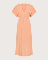 Abito lungo in crêpe misto seta con dettagli plisse -  | Seventy Venezia