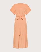 Abito lungo in crêpe misto seta con dettagli plisse -  | Seventy Venezia