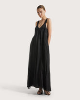 Long dress in printed ramie voile. -  | Seventy Venezia