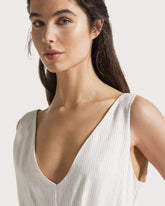 Striped linen midi dress. -  | Seventy Venezia