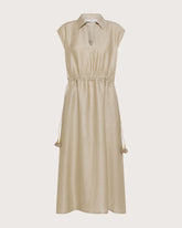 Abito midi smanicato in misto lino. -  | Seventy Venezia