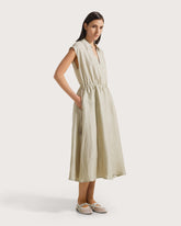 Abito midi smanicato in misto lino. -  | Seventy Venezia