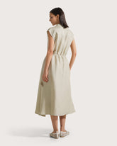 Abito midi smanicato in misto lino. -  | Seventy Venezia
