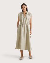 Abito midi smanicato in misto lino. -  | Seventy Venezia