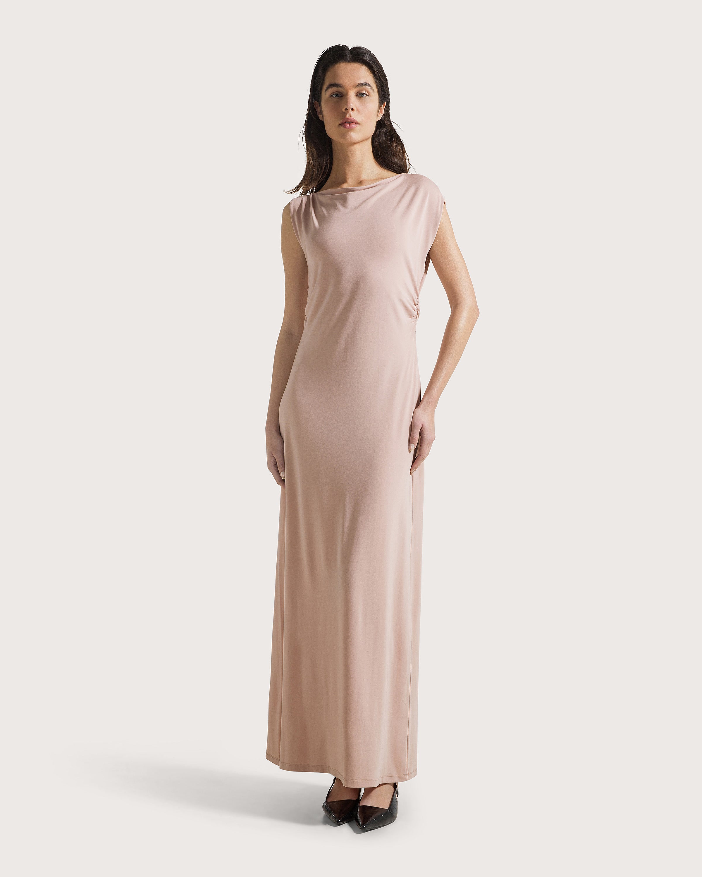 jersey crepe dress Women's Jersey Crepe One Shoulder Maxi Dress, Mint