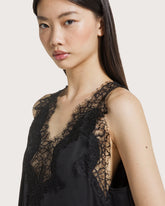 Abito mini in raso opaco fluido e pizzo -  | Seventy Venezia