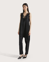 Abito mini in raso opaco fluido e pizzo -  | Seventy Venezia