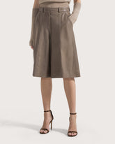 Nappa leather flared Bermuda shorts -  | Seventy Venezia