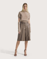 Nappa leather flared Bermuda shorts -  | Seventy Venezia