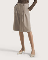 Wool gabardine flared Bermuda shorts -  | Seventy Venezia