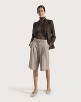 Wool gabardine flared Bermuda shorts -  | Seventy Venezia