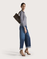 Vintage effect leather baguette bag -  | Seventy Venezia