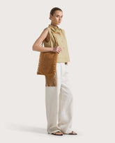 Suede leather shoulder bag with fringes and studs -  | Seventy Venezia
