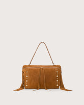 Suede leather shoulder bag with fringes and studs -  | Seventy Venezia