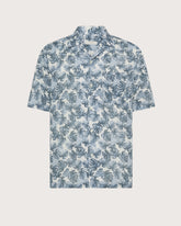 Short-sleeved shirt in muslin with leaf print -  | Seventy Venezia