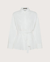 Camicia lunga in popeline stretch unito con dettaglio cut-out -  | Seventy Venezia