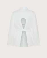 Camicia lunga in popeline stretch unito con dettaglio cut-out -  | Seventy Venezia