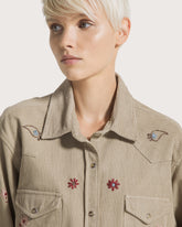 Embroidered velvet shirt -  | Seventy Venezia