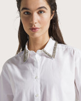 Camicia in popeline con dettaglio pietra -  | Seventy Venezia