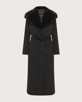 Cappotto stile vestaglia in panno double con collo in ecopelliccia -  | Seventy Venezia