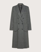 Cappotto doppiopetto in misto lana gessata lurex -  | Seventy Venezia