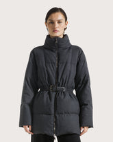 Flannel down jacket with belt       -  | Seventy Venezia
