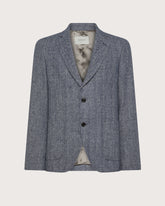 Regular fit single-breasted jacket in two-colour herringbone -  | Seventy Venezia
