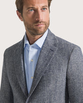 Regular fit single-breasted jacket in two-colour herringbone -  | Seventy Venezia