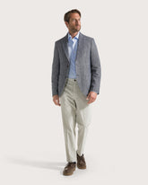 Regular fit single-breasted jacket in two-colour herringbone -  | Seventy Venezia