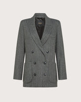 Giacca doppiopetto in misto lana gessata lurex -  | Seventy Venezia