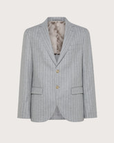 Giacca monopetto in gessato cardato misto lana -  | Seventy Venezia