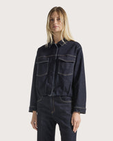 Blended cashmere denim cropped jacket -  | Seventy Venezia