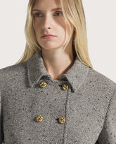 Cropped jacket in blended wool macro herringbone -  | Seventy Venezia