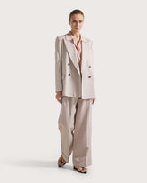 Giacca doppiopetto in gabardina lino -  | Seventy Venezia