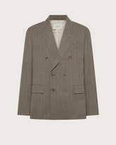 Giacca doppiopetto in fresco di lana gessato -  | Seventy Venezia