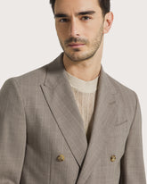 Giacca doppiopetto in fresco di lana gessato -  | Seventy Venezia