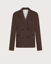 Giacca doppiopetto in gabardina marrone -  | Seventy Venezia
