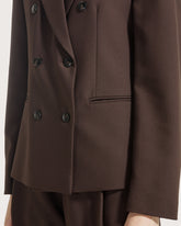Giacca doppiopetto in gabardina marrone -  | Seventy Venezia