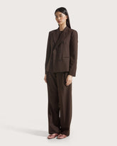 Giacca doppiopetto in gabardina marrone -  | Seventy Venezia