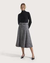 Micro houndstooth flared skirt -  | Seventy Venezia