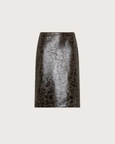 Vintage effect leather pencil skirt -  | Seventy Venezia