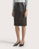 Vintage effect leather pencil skirt -  | Seventy Venezia