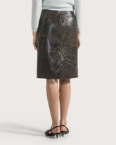Vintage effect leather pencil skirt -  | Seventy Venezia