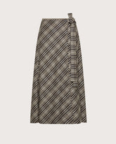 Long plaid wrap skirt -  | Seventy Venezia