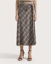Long plaid wrap skirt -  | Seventy Venezia