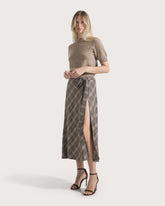Long plaid wrap skirt -  | Seventy Venezia