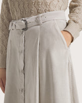 Pleated velvet midi skirt -  | Seventy Venezia