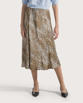 Animal printed satin smooth midi skirt -  | Seventy Venezia